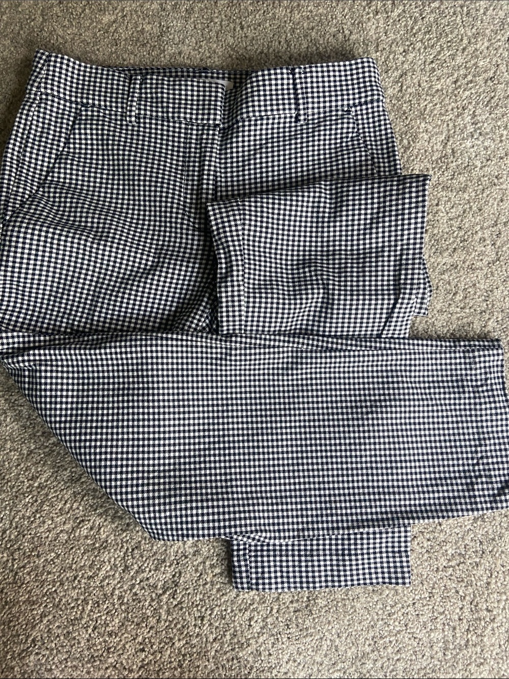 LOFT Black and White Gingham Pants